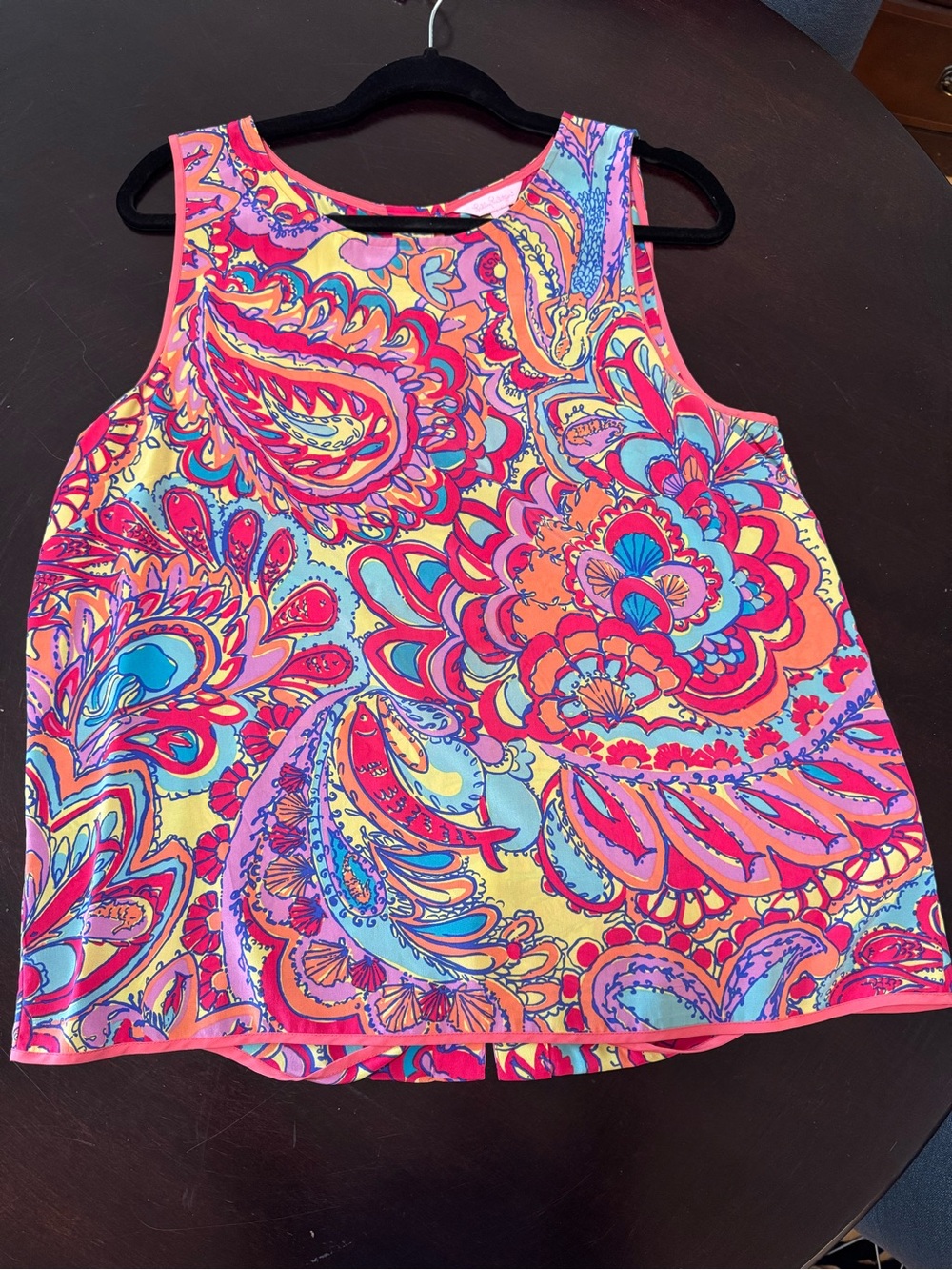 Lilly Pulitzer Silk Iona Shell Feelin Groovy Red Button Back Top